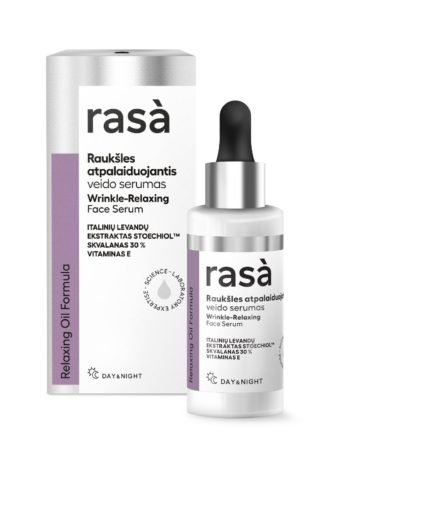 RASA RELAXING OIL FORMULA Raukšles atpalaiduojantis veido serumas, 30 ml
